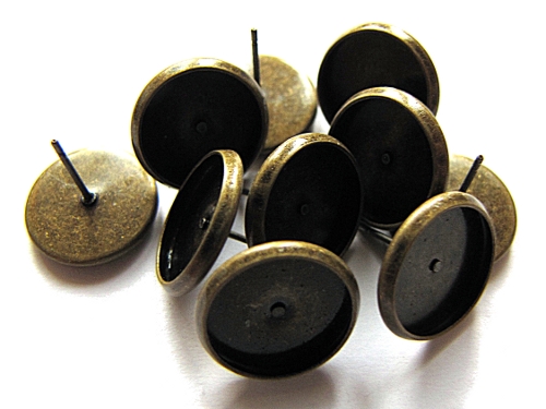 Ohrstecker mit Fassung fr Cabochons 10mm, bronzefarben, 1 Paar